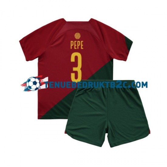 Thuisshirt Portugal PEPE 3 Voetbalteneu Kinderen WK 2022 S-S