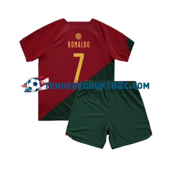 Thuisshirt Portugal Ronaldo 7 Voetbalteneu Kinderen WK 2022 S-S