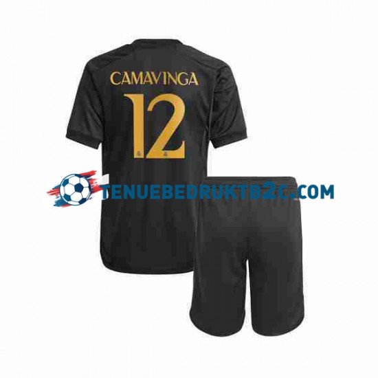 3de shirt Real Madrid Eduardo Camavinga 12 Voetbalteneu Kinderen 2023-24 S-S