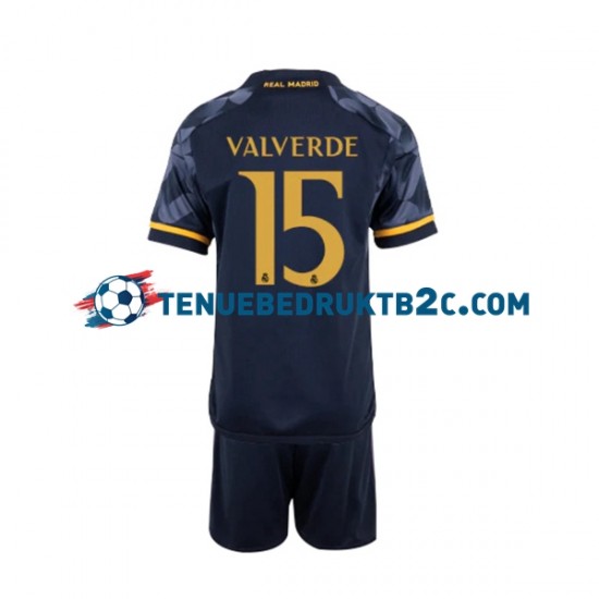 Uitshirt Real Madrid Federico Valverde 15 Voetbalteneu Kinderen 2023-24 S-S