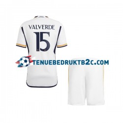 Thuisshirt Real Madrid Federico Valverde 15 Voetbalteneu Kinderen 2023-24 S-S