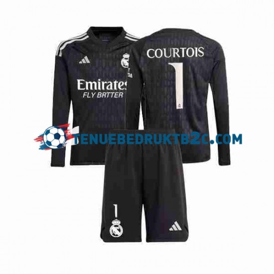 Uitshirt Real Madrid Keeper Thibaut Courtois 1 Voetbalteneu Kinderen 2023-24 L-S