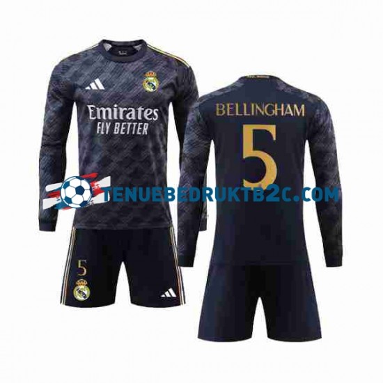 Uitshirt Real Madrid Jude Bellingham 5 Voetbalteneu Kinderen 2023-24 L-S