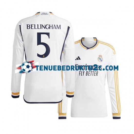 Thuisshirt Real Madrid Jude Bellingham 5 Mannen 2023-24 L-S