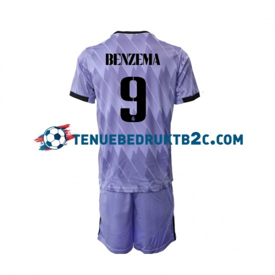 Uitshirt Real Madrid Karim Benzema 9 Voetbalteneu Kinderen 2022-23 S-S