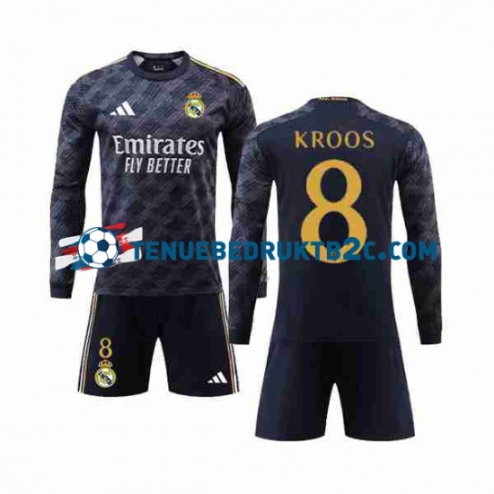 Uitshirt Real Madrid Kroos 8 Voetbalteneu Kinderen 2023-24 L-S