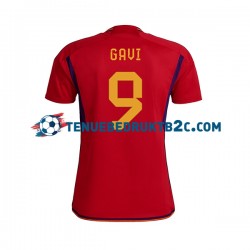 Thuisshirt Spanje Gavi 9 Mannen WK 2022 S-S