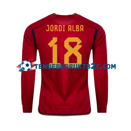 Thuisshirt Spanje JORDI ALBA 18 Mannen WK 2022 L-S