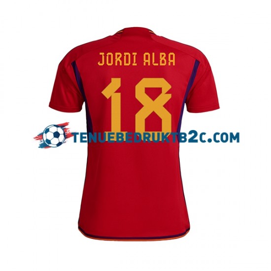 Thuisshirt Spanje JORDI ALBA 18 Mannen WK 2022 S-S