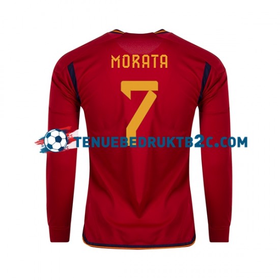 Thuisshirt Spanje MORATA 7 Mannen WK 2022 L-S