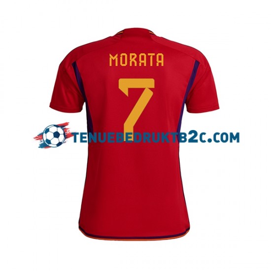 Thuisshirt Spanje MORATA 7 Mannen WK 2022 S-S