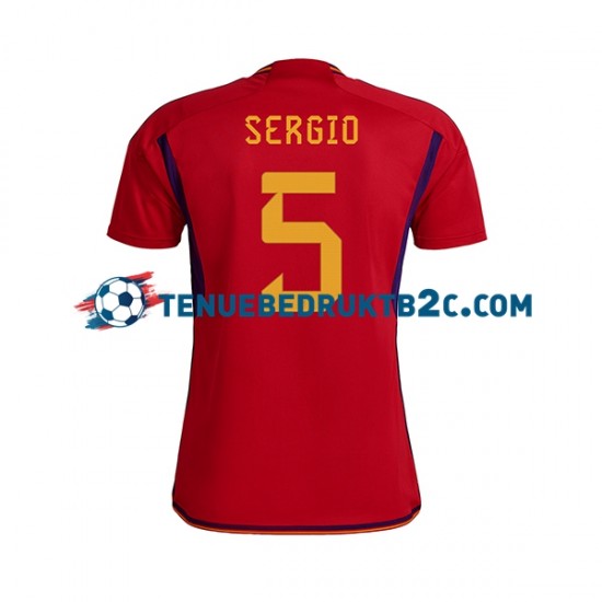 Thuisshirt Spanje SERGIO BUSQUETS 5 Mannen WK 2022 S-S