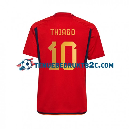 Thuisshirt Spanje Thiago 10 Mannen WK 2022 S-S