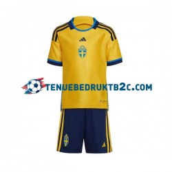 Thuisshirt Zweden Voetbalteneu Kinderen 2022 S-S