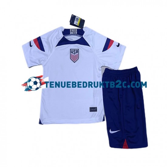 Thuisshirt USA Voetbalteneu Kinderen WK 2022 S-S