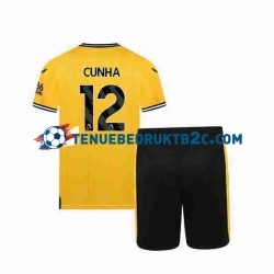 Thuisshirt Wolverhampton Wanderers CUNHA 12 Voetbalteneu Kinderen 2023-24 S-S