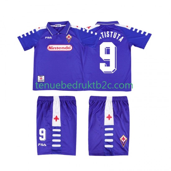 Thuisshirt Retro Fiorentina BATISTUTA 9 Voetbalteneu Kinderen 1998 1999 S-S