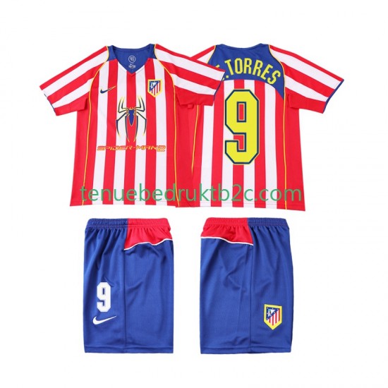 Thuisshirt Retro Atlético Madrid F TORRES 9 2005 Voetbalteneu Kinderen 2004 S-S