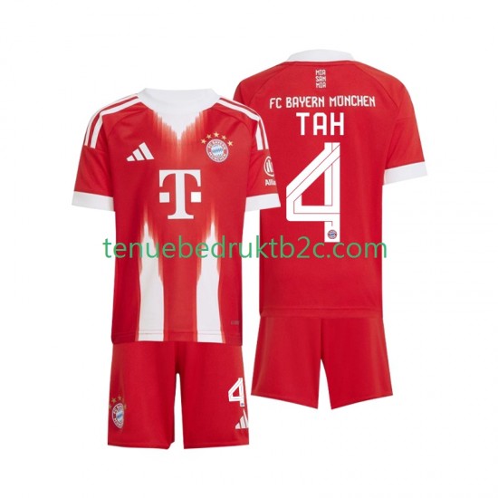 Thuisshirt FC Bayern München Jonathan Tah 4 Voetbalteneu Kinderen 2025-26 S-S