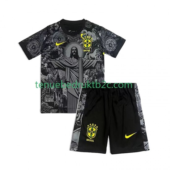 Thuisshirt Brazilië Cheist the Redeemer Football Shirts Voetbalteneu Kinderen 2024 S-S