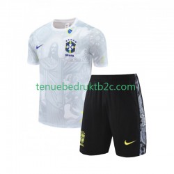 Thuisshirt Brazilië JESUS Football Shirts Voetbalteneu Kinderen 2024-25 S-S Wit