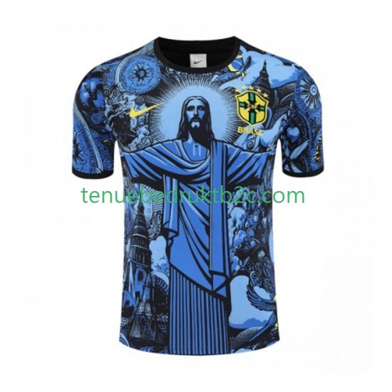 Thuisshirt Brazilië Jesus Mannen 2024-25 S-S Blauw