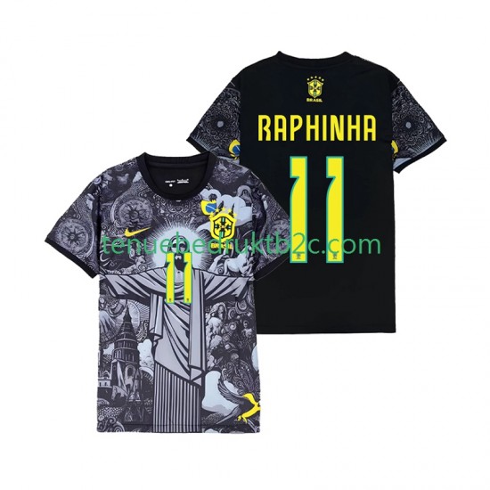 Thuisshirt Brazilië RAPHINHA 11 Cheist the Redeemer Mannen 2024 S-S
