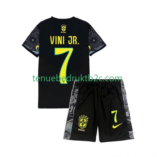 Thuisshirt Brazilië Vinicius Junior 7 Cheist the Redeemer Football Shirts Voetbalteneu Kinderen 2024 S-S