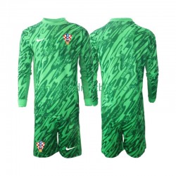 Uitshirt Kroatië Keeper Voetbalteneu Kinderen 2024 L-S