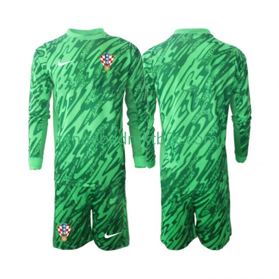 Uitshirt Kroatië Keeper Voetbalteneu Kinderen 2024 L-S