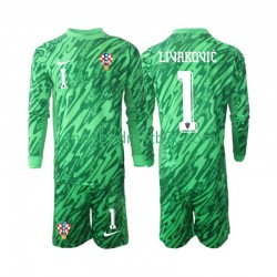 Uitshirt Kroatië Keeper DOMINIK LIVAKOVIC 1 Voetbalteneu Kinderen 2024 L-S