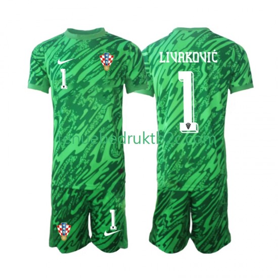 Uitshirt Kroatië Keeper DOMINIK LIVAKOVIC 1 Voetbalteneu Kinderen 2024 S-S