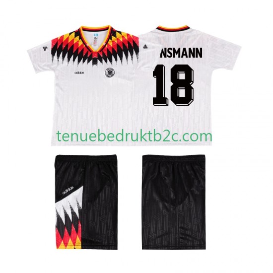 Thuisshirt Retro Duitsland KLINSMANN 18 Voetbalteneu Kinderen 1994 S-S