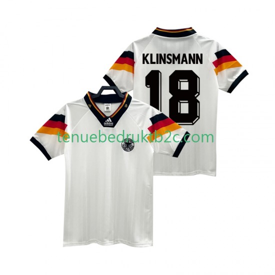 Thuisshirt Retro Duitsland KLINSMANN 18 1992 Mannen S-S