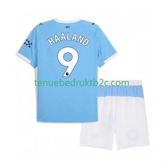 Thuisshirt Manchester City Erling Haaland 9 Voetbalteneu Kinderen 2025-26 S-S