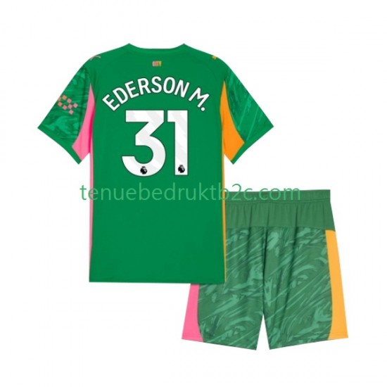 Thuisshirt Manchester City Keeper Ederson Moraes 31 Voetbalteneu Kinderen 2025-26 S-S
