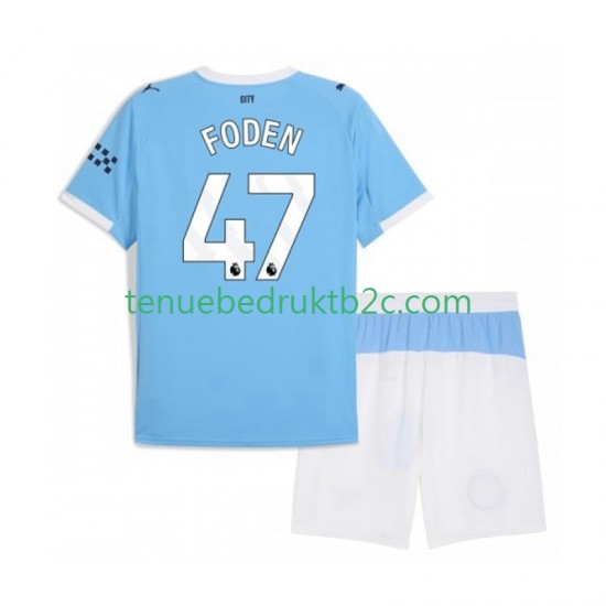 Thuisshirt Manchester City Phil Foden 47 Voetbalteneu Kinderen 2025-26 S-S