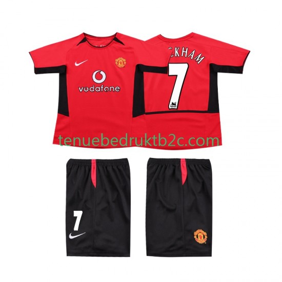 Thuisshirt Retro Manchester United BECKHAM 7 Voetbalteneu Kinderen 2004 2002 S-S