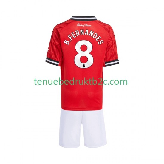 Thuisshirt Manchester United Bruno Fernandes 8 Voetbalteneu Kinderen 2025-26 S-S