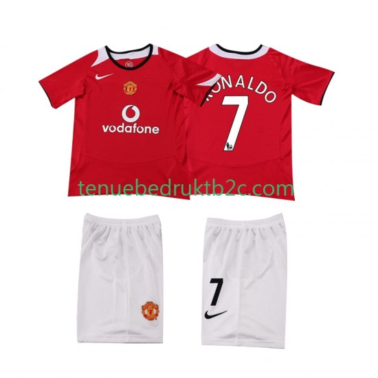 Thuisshirt Retro Manchester United Cristiano Ronaldo 7 Voetbalteneu Kinderen 2004 2006 S-S