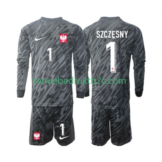 Uitshirt Polen Keeper Szczesny 1 Voetbalteneu Kinderen 2024 L-S