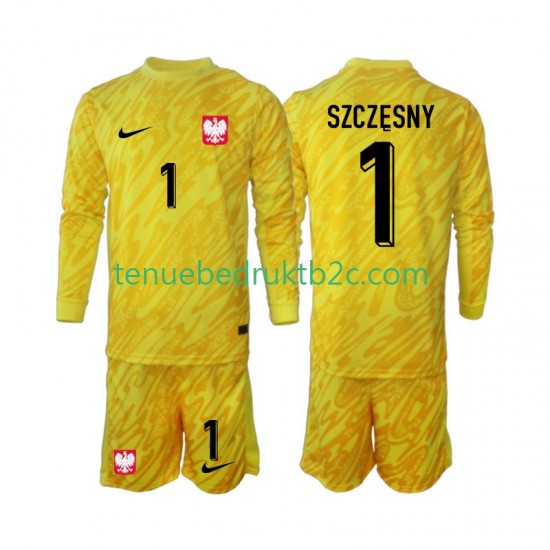Thuisshirt Polen Keeper Szczesny 1 Voetbalteneu Kinderen 2024 L-S