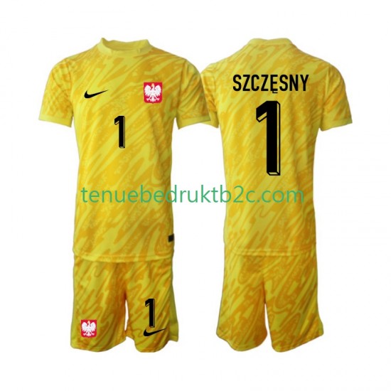 Thuisshirt Polen Keeper Szczesny 1 Voetbalteneu Kinderen 2024 S-S