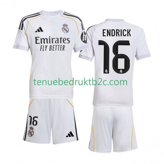 Thuisshirt Real Madrid Endrick 16 Voetbalteneu Kinderen 2025-26 S-S