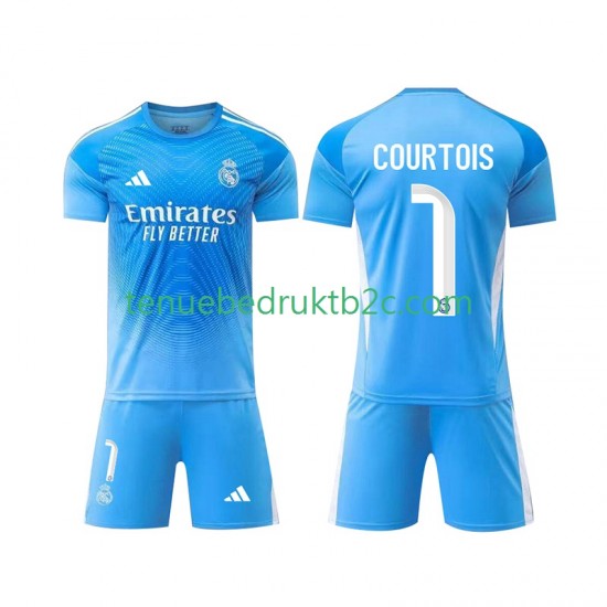 Thuisshirt Real Madrid Keeper Thibaut Courtois 1 Voetbalteneu Kinderen 2025-26 S-S