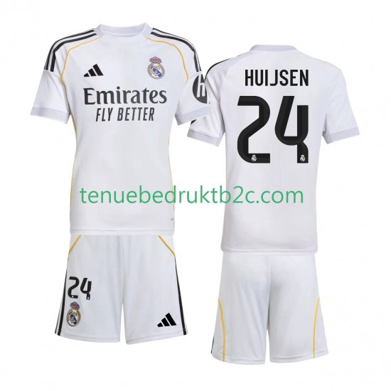 Thuisshirt Real Madrid Huijsen 24 Voetbalteneu Kinderen 2025-26 S-S