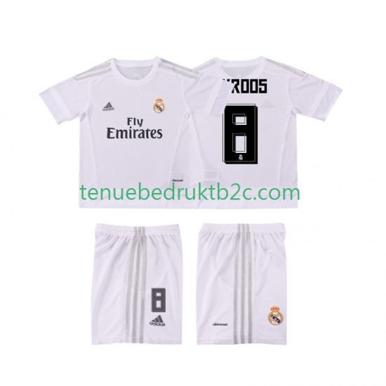 Thuisshirt Retro Real Madrid KROOS 8 2015 2016 Voetbalteneu Kinderen S-S