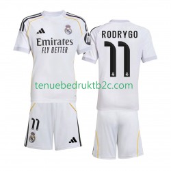Thuisshirt Real Madrid Rodrygo 11 Voetbalteneu Kinderen 2025-26 S-S