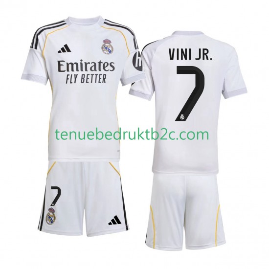 Thuisshirt Real Madrid Vinicius Junior 7 Voetbalteneu Kinderen 2025-26 S-S