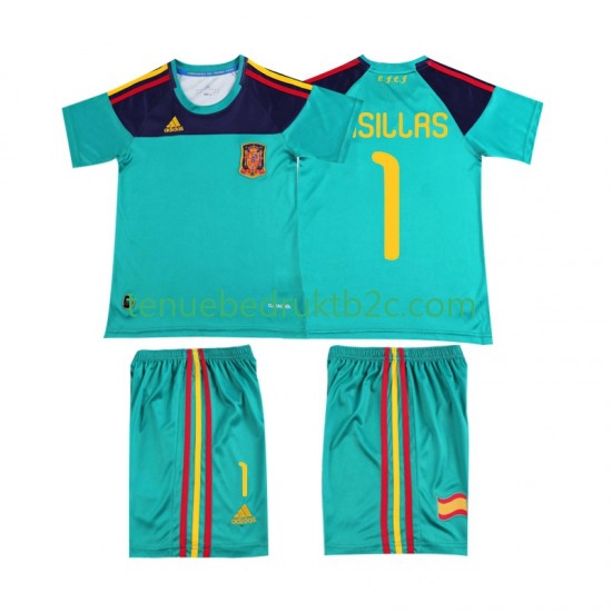 Thuisshirt Retro Spanje Casillas 1 Voetbalteneu Kinderen 2010 S-S